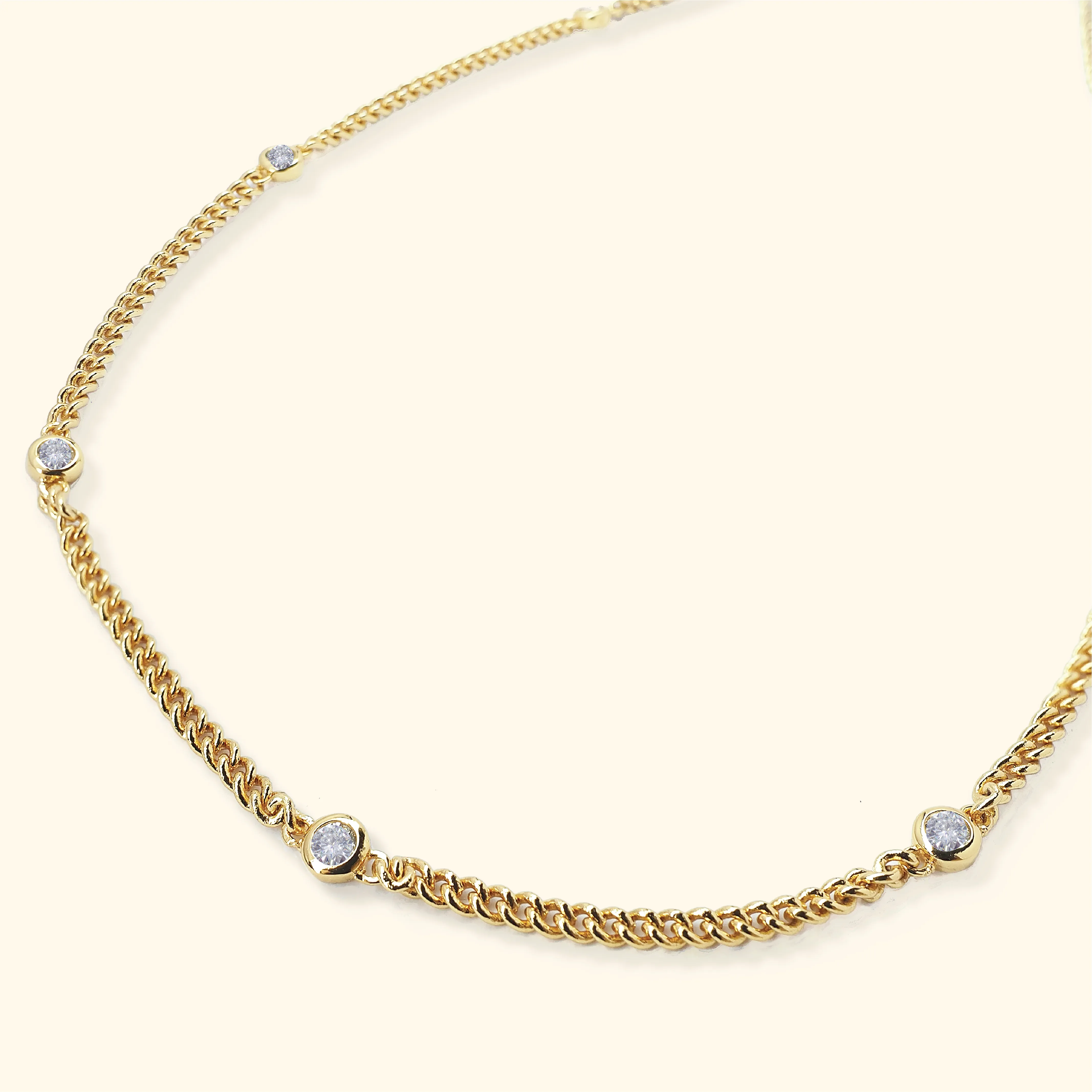 Crystal Bezel Choker Necklace