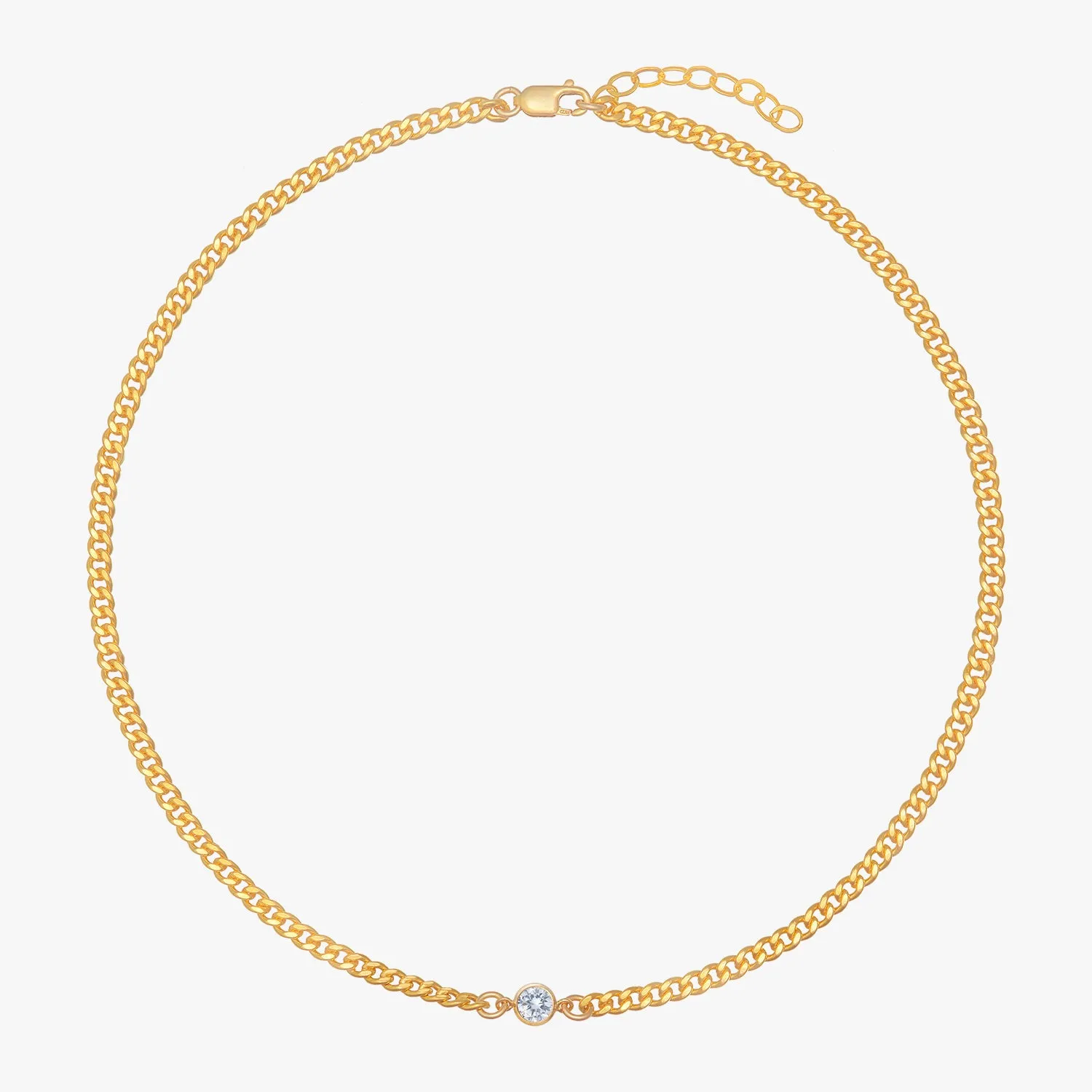 Curb Chain Bezel Choker