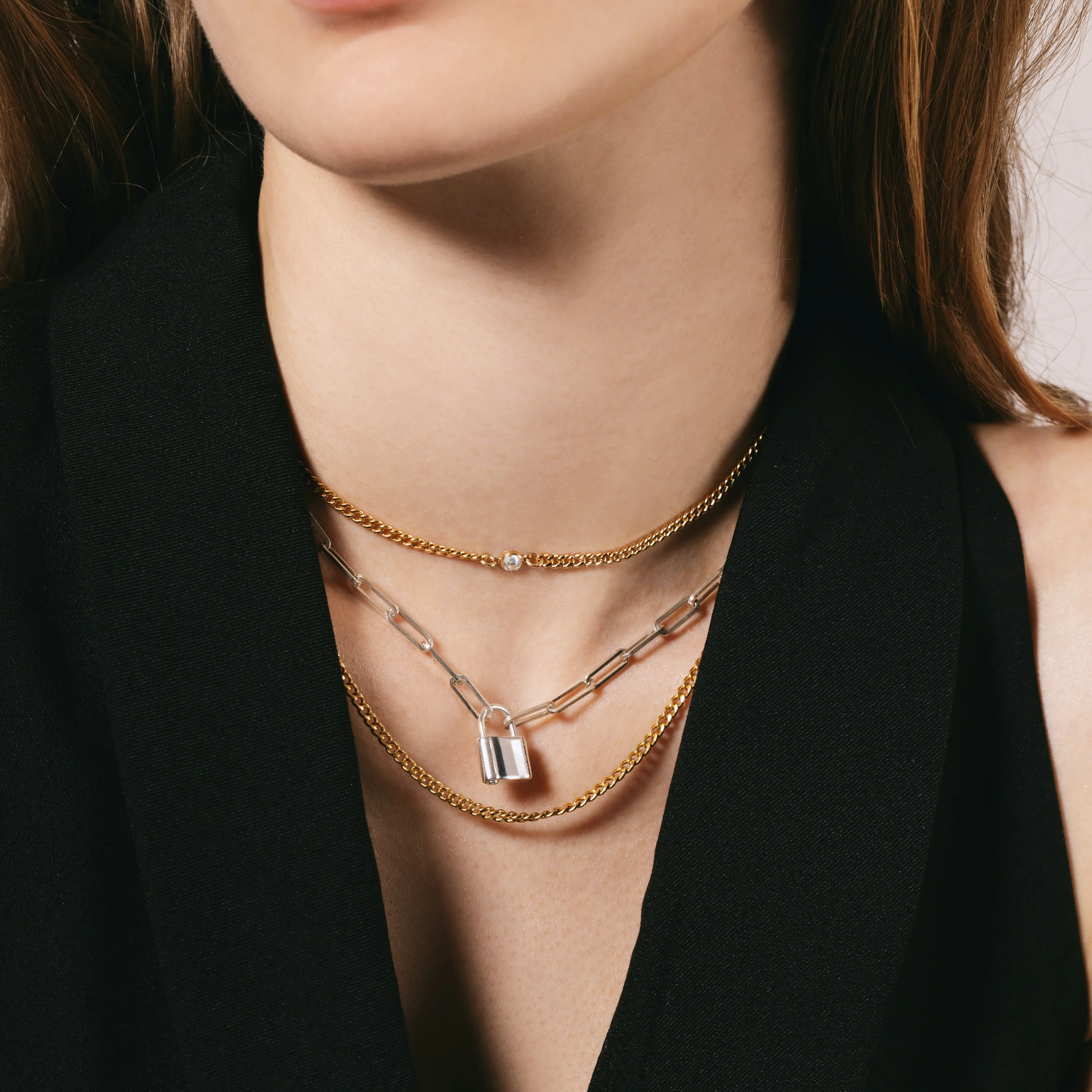 Curb Chain Bezel Choker