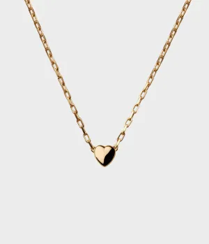 Dainty Heart Necklace / 9 Carat Yellow Gold / No Stones