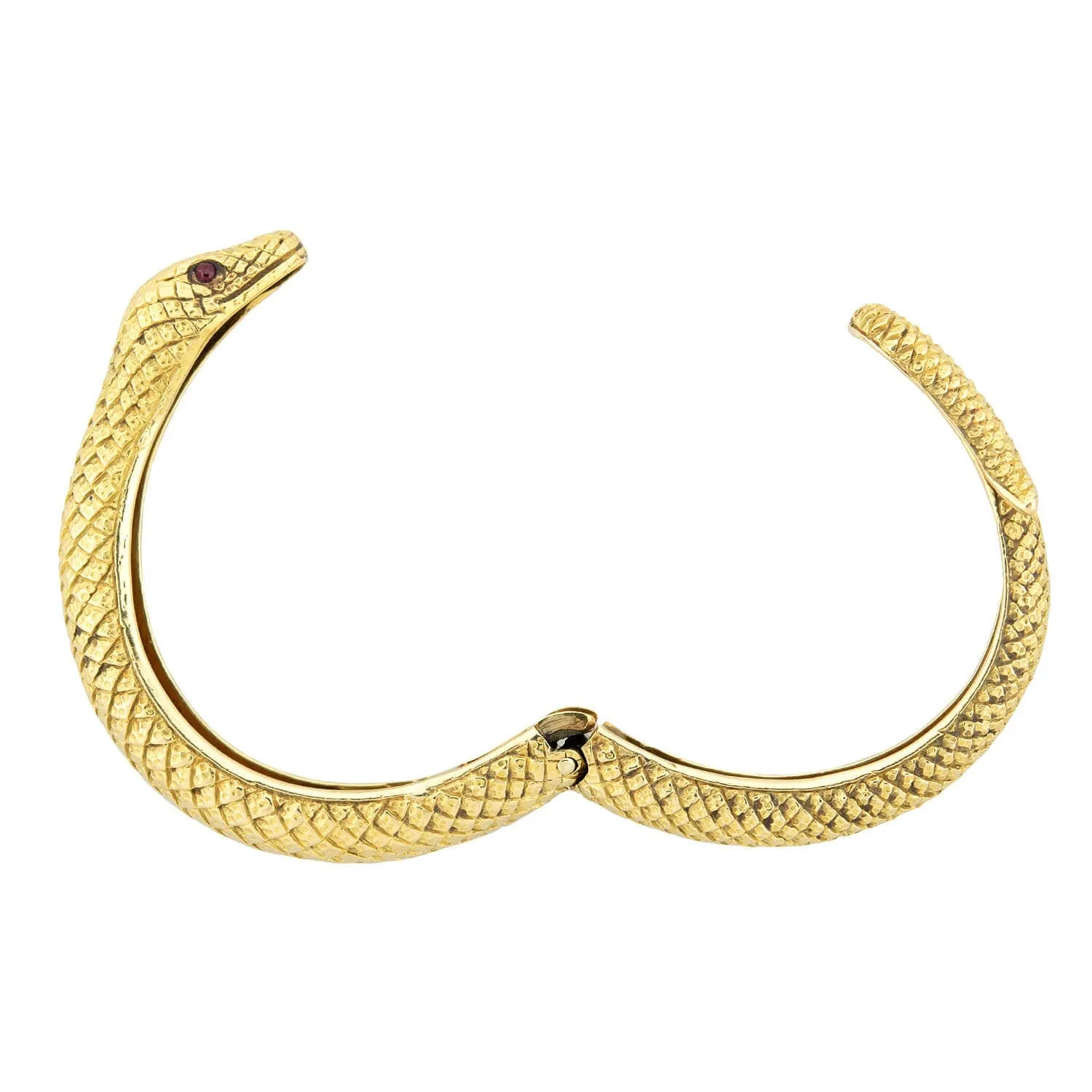 DAVID WEBB Estate 18k   Garnet Ouroboros Snake Bracelet 64.7g