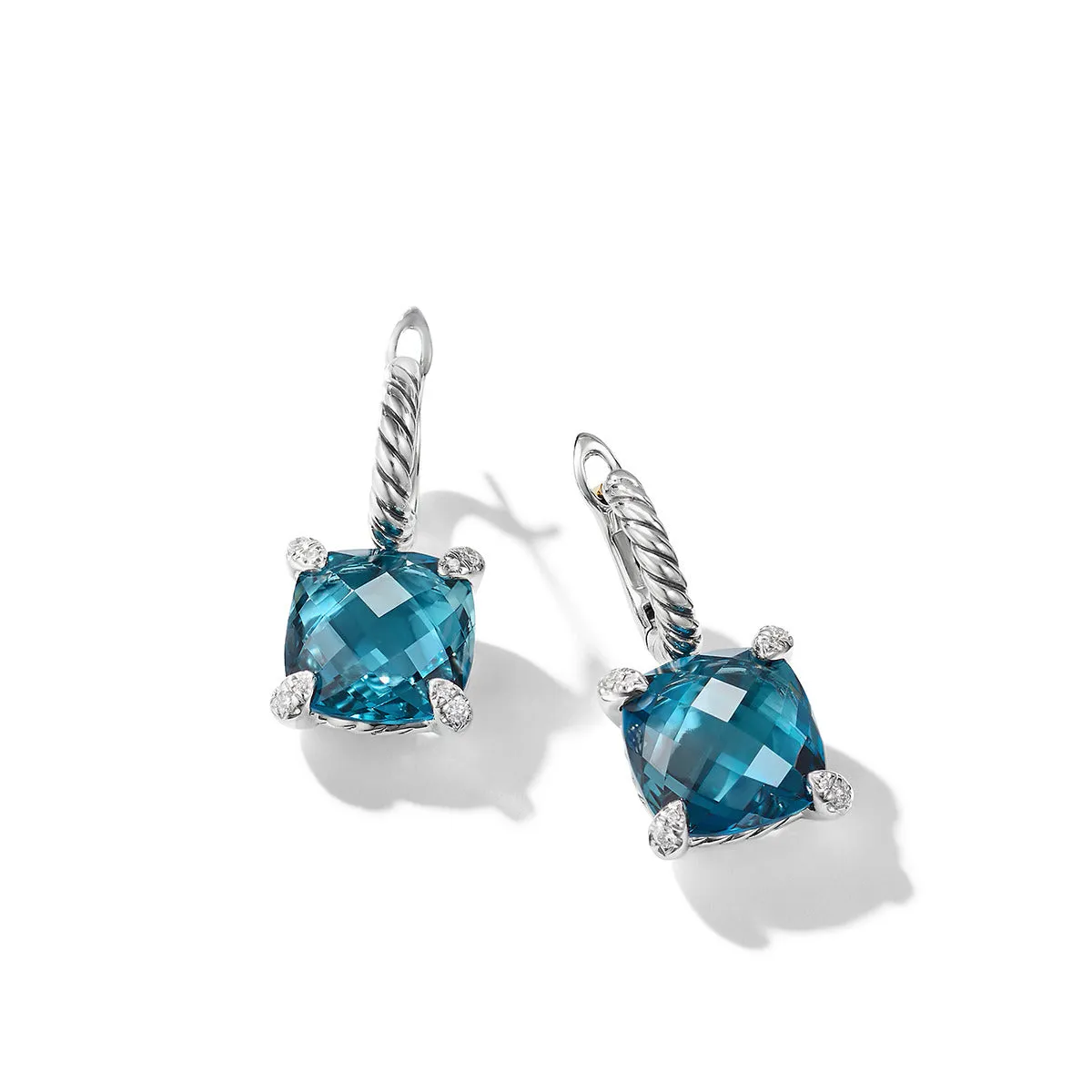 Drop Earrings with Hampton Blue Topaz and Diamond