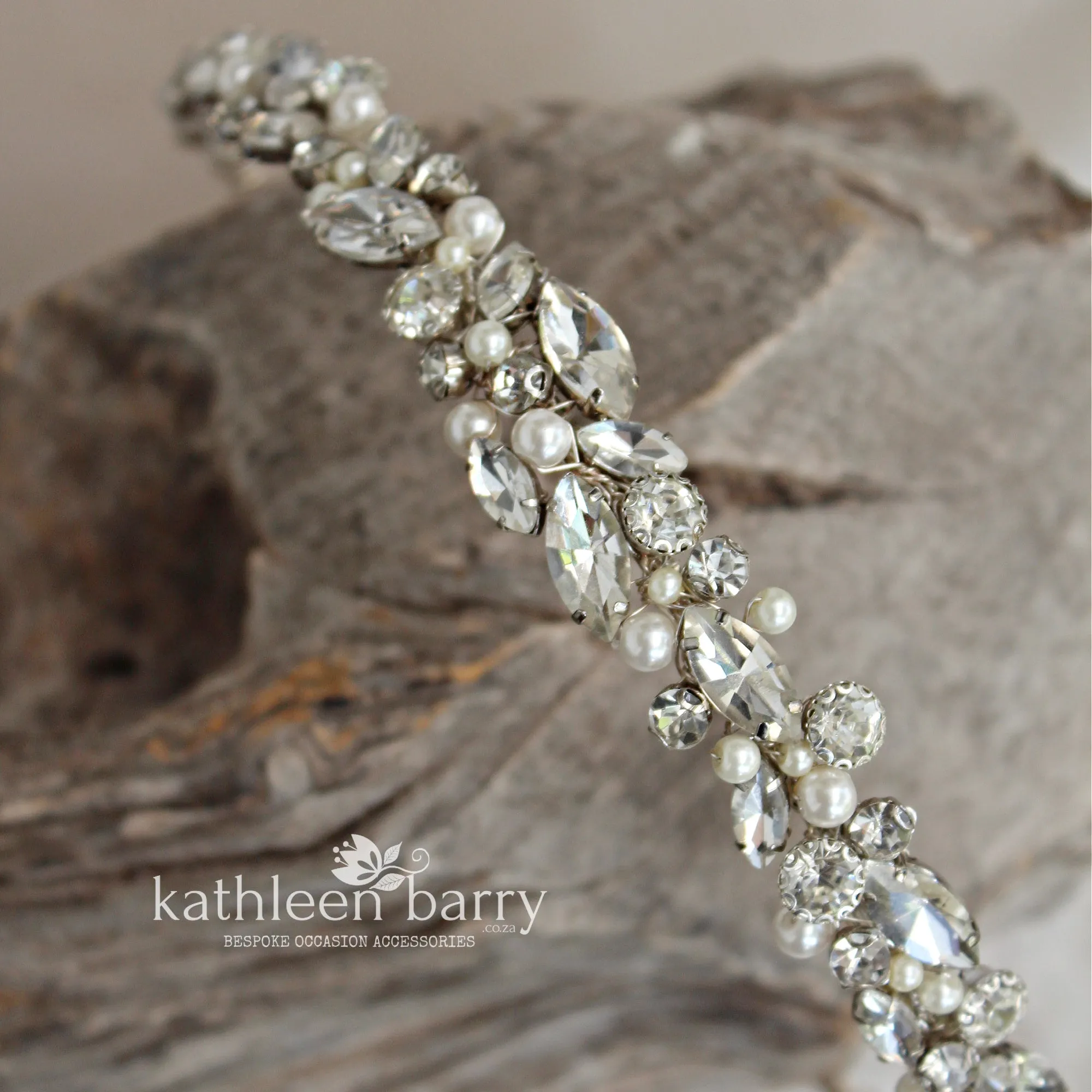 Ella rhinestone and pearl headband - simple bridal hair accessories