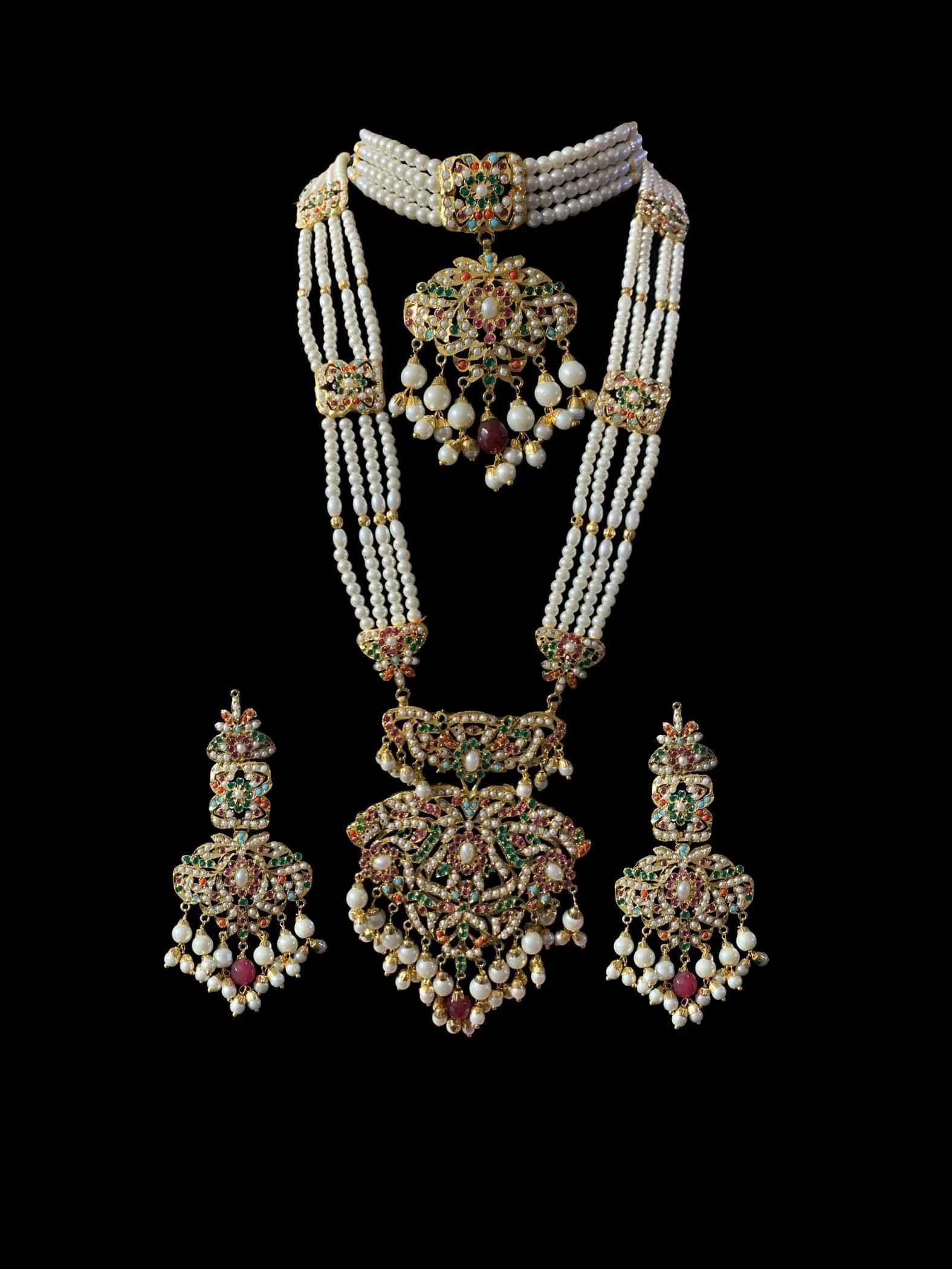 Filza navratan  bridal set ( SHIPS IN 4 WEEKS  )