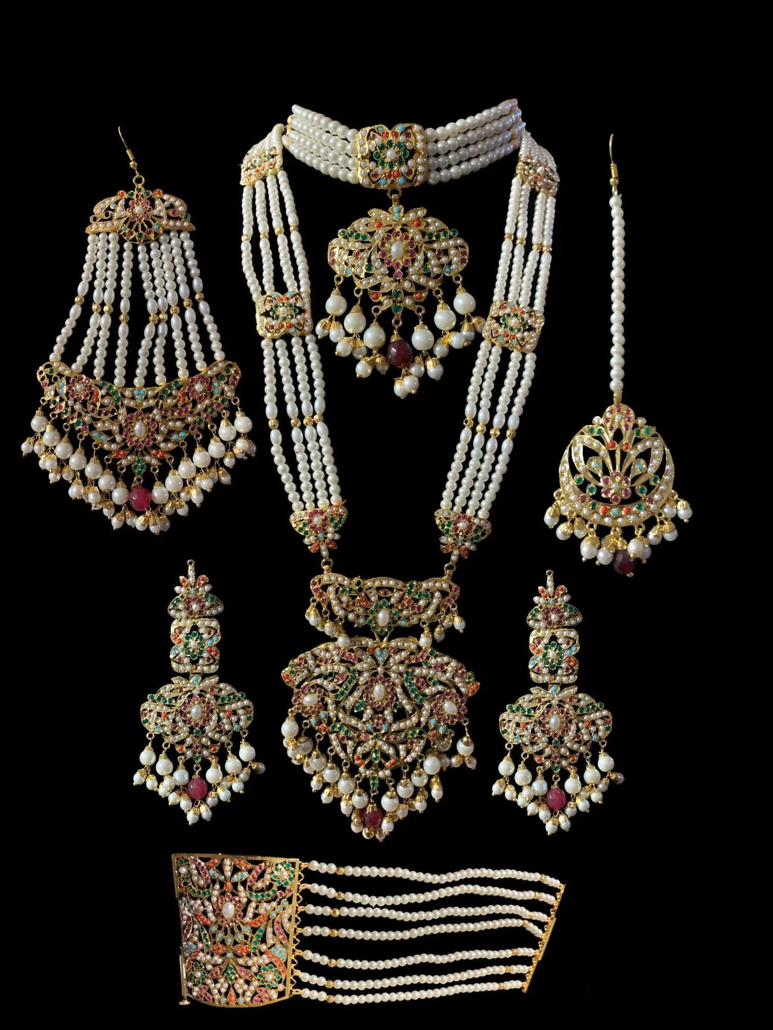 Filza navratan  bridal set ( SHIPS IN 4 WEEKS  )