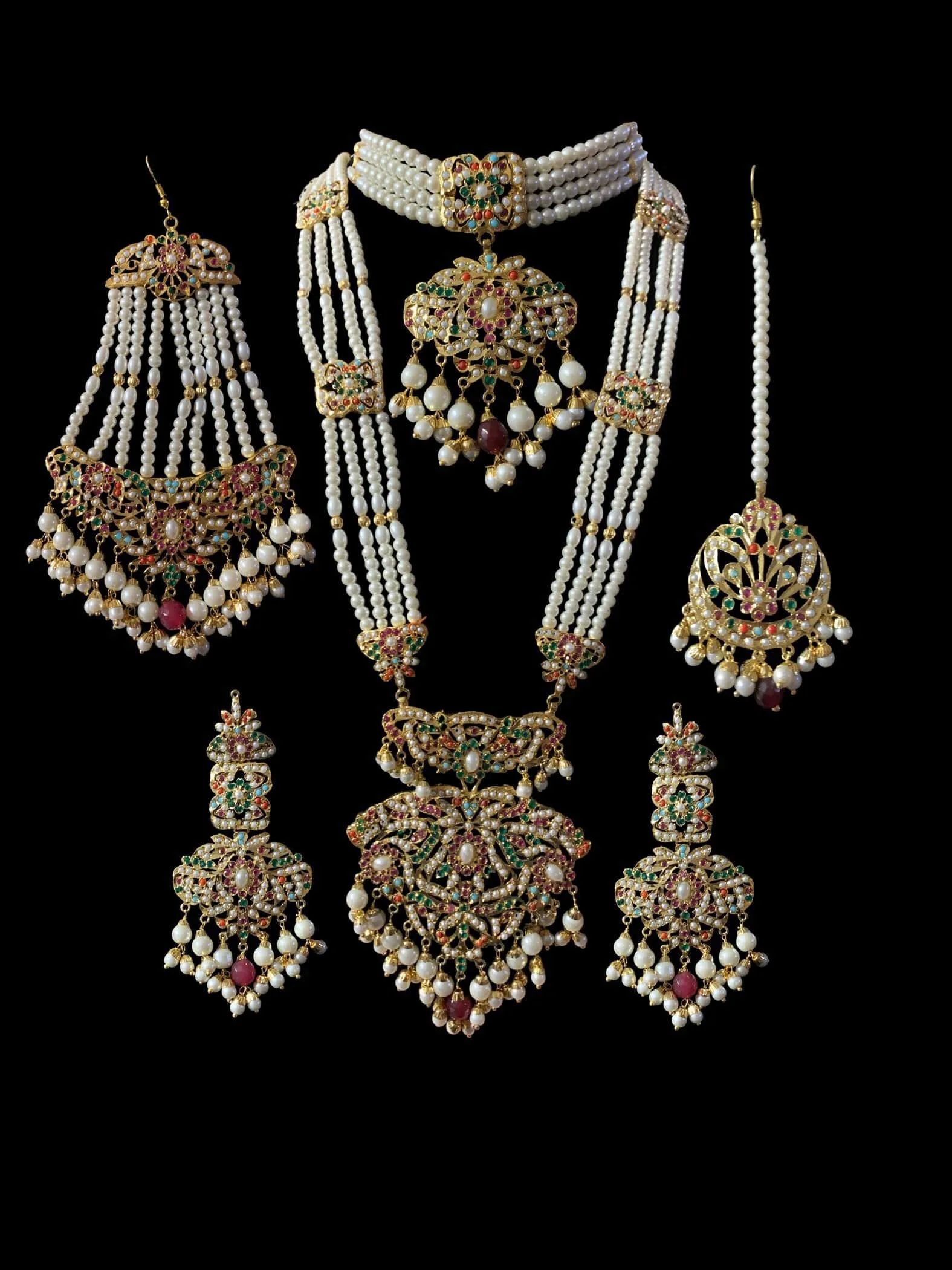 Filza navratan  bridal set ( SHIPS IN 4 WEEKS  )