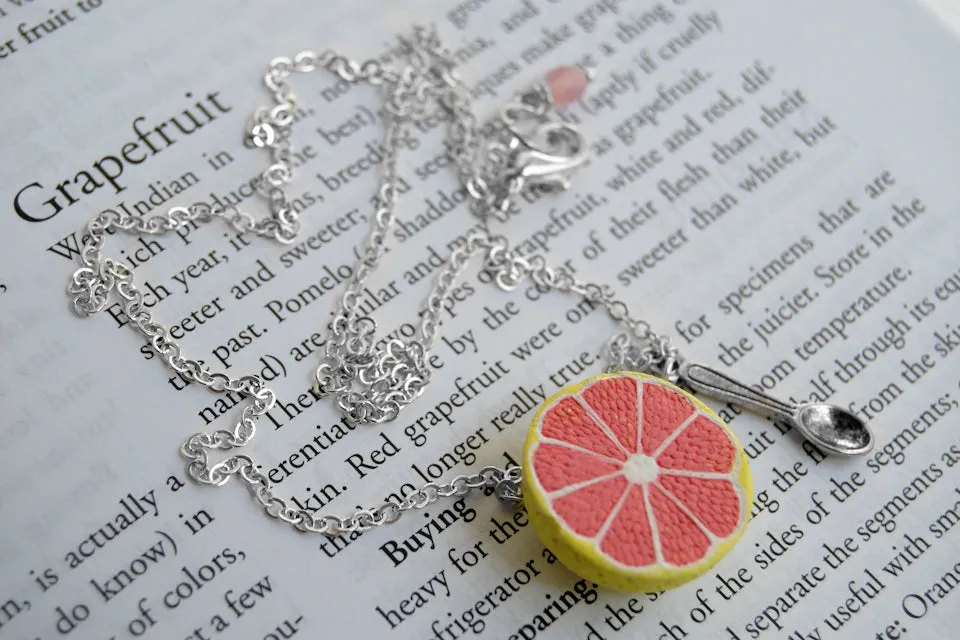 Fresh Grapefruit Necklace | Handmade Grapefruit Charm Jewelry