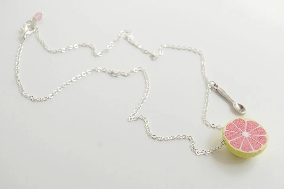 Fresh Grapefruit Necklace | Handmade Grapefruit Charm Jewelry