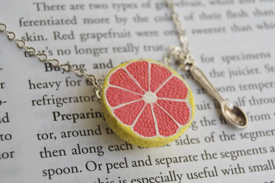 Fresh Grapefruit Necklace | Handmade Grapefruit Charm Jewelry