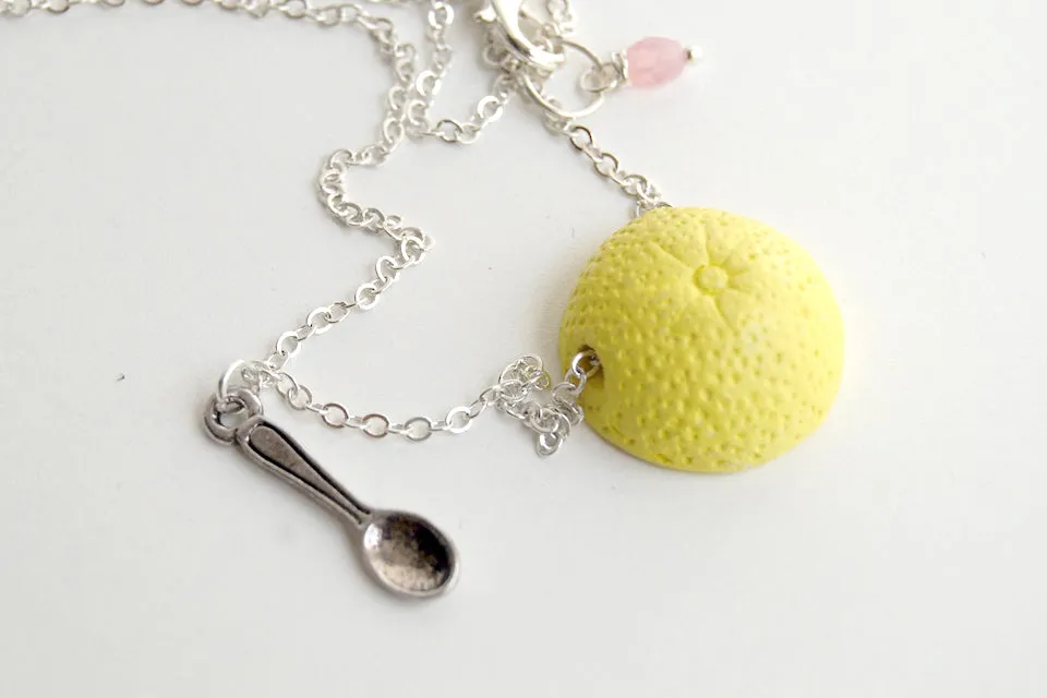 Fresh Grapefruit Necklace | Handmade Grapefruit Charm Jewelry