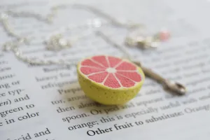 Fresh Grapefruit Necklace | Handmade Grapefruit Charm Jewelry