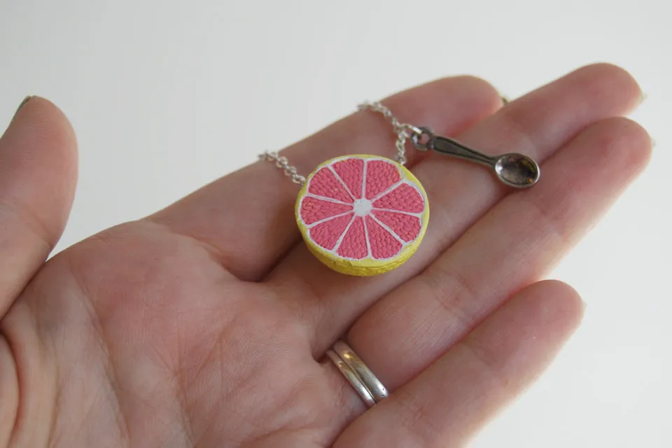 Fresh Grapefruit Necklace | Handmade Grapefruit Charm Jewelry