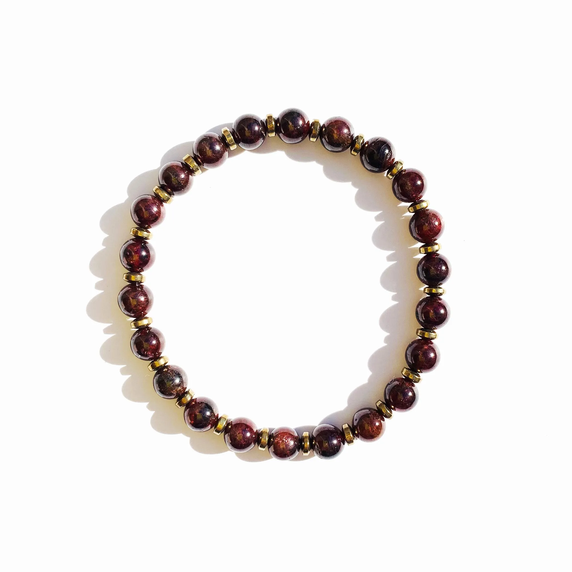 Garnet and Hematite Stretch Bracelet