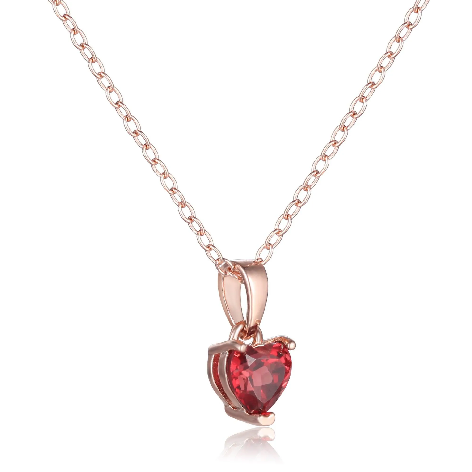 Garnet Heart Necklace