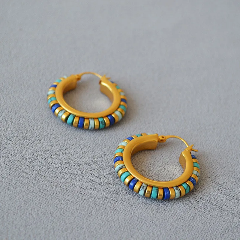 Gemstone Hoop Earrings