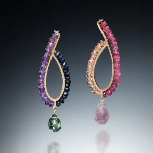 Gemstone Loop Earrings (gold)