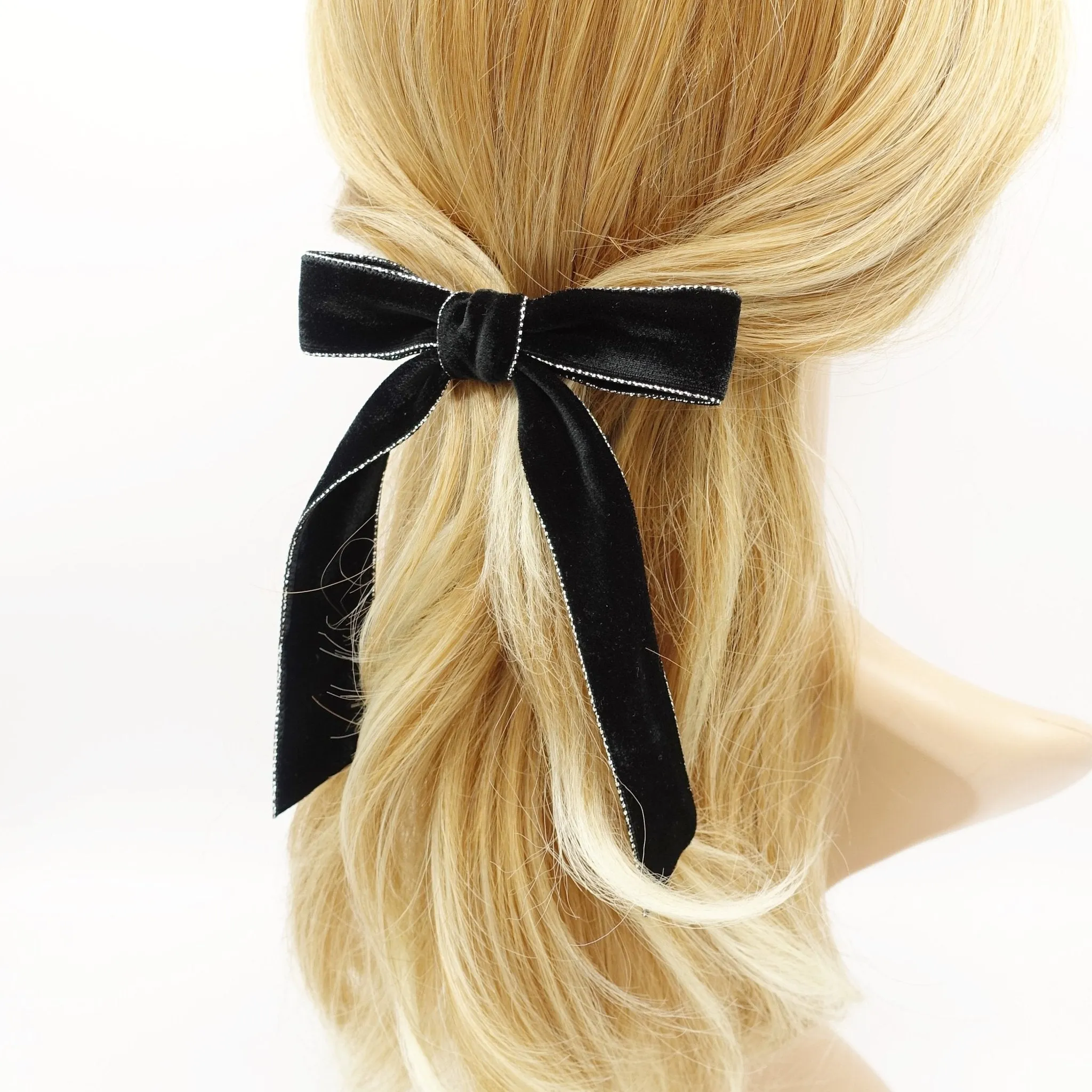 glittering edge velvet hair bow  VS-Premium202704