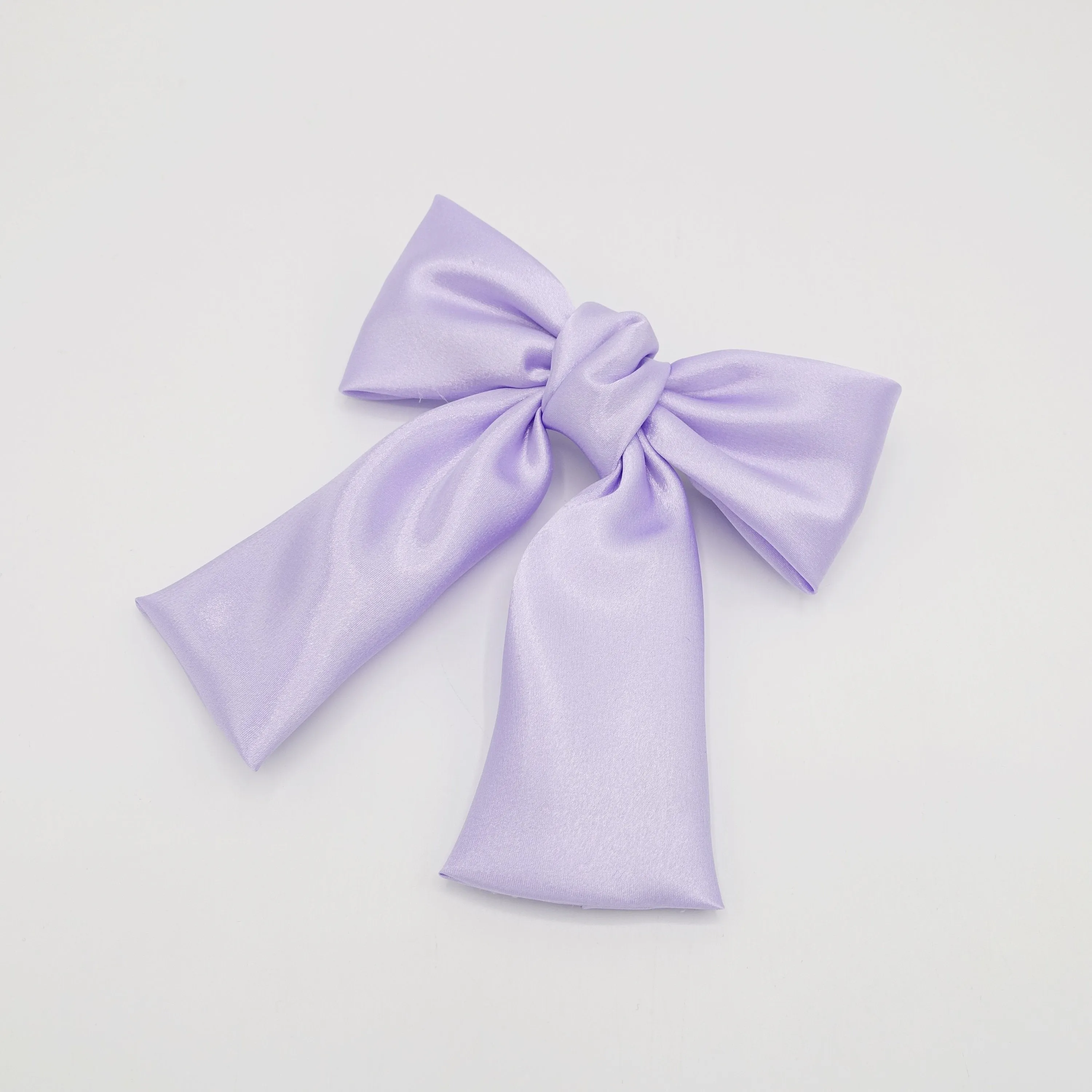 glossy satin tail hair bow in regular size hair accessory for women