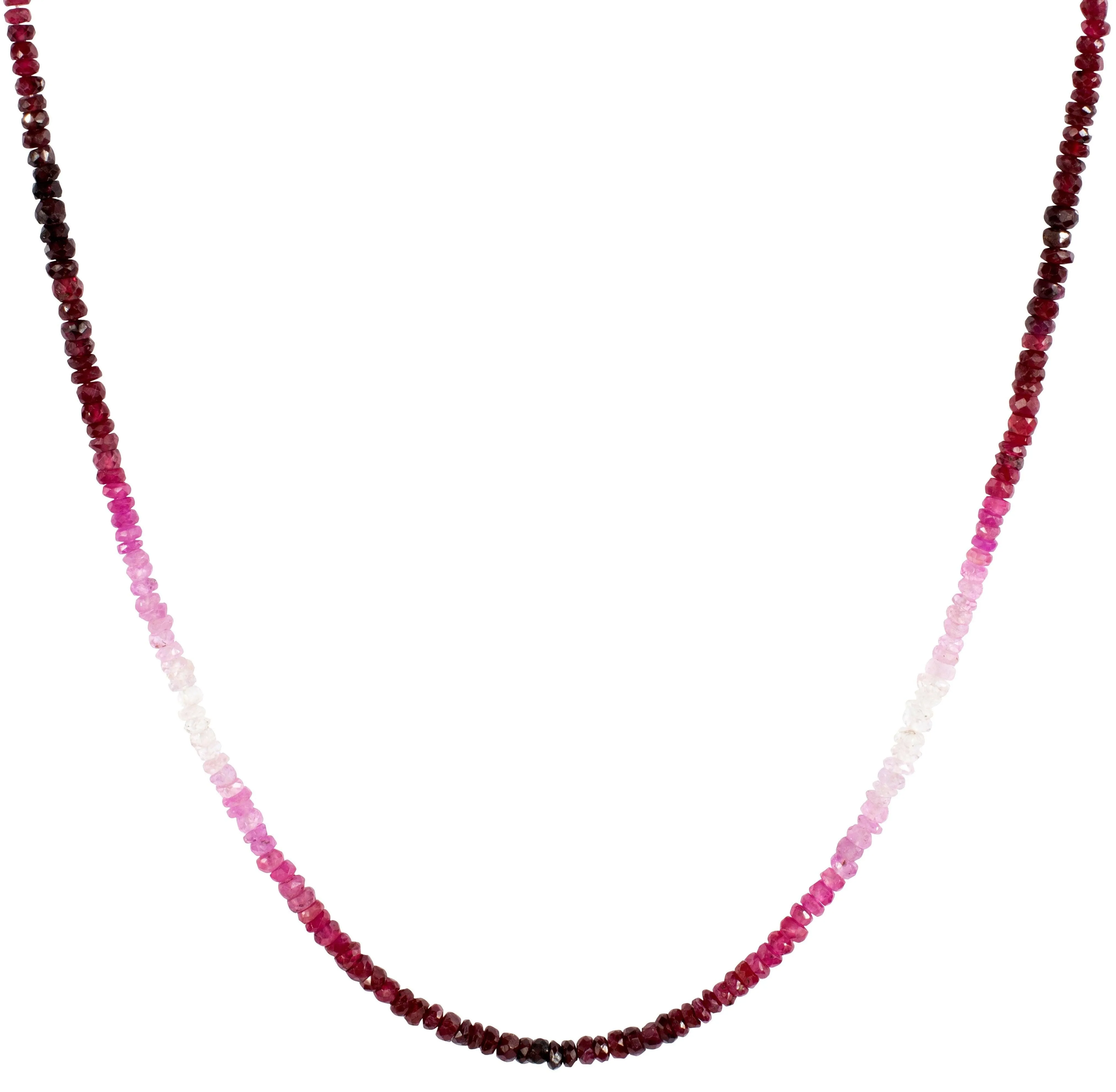 Graduated Ruby Beaded Chain