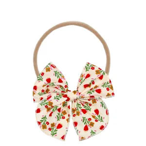 Heirloom Bow - Red Floral Headband