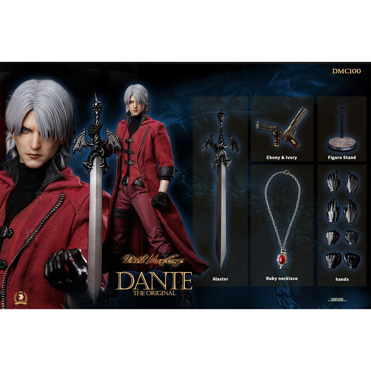 HiPlay Asmus Toys, Devil May Cry 1: Dante, Standard Edition, Action Figure Full Set