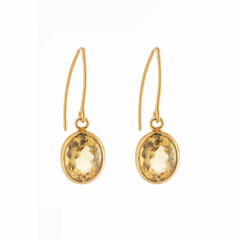 Ida Earring, Citrine, Gold