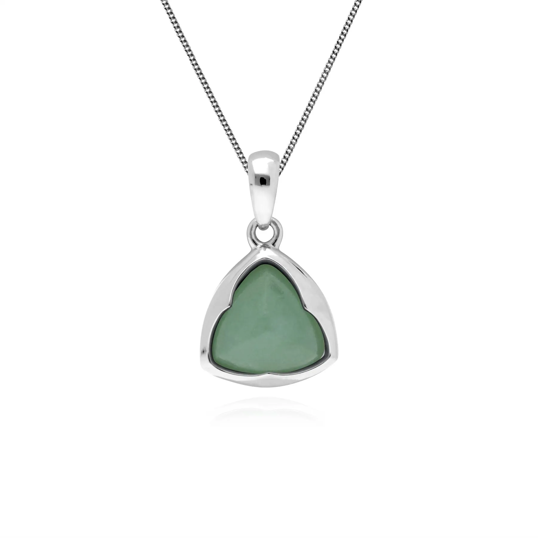 Jade Anhänger, Sterlingsilber Prism Zuckerleib Jade Anhänger auf 45cm Kette