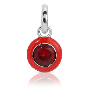 July Ruby Birthstone Charm - Round