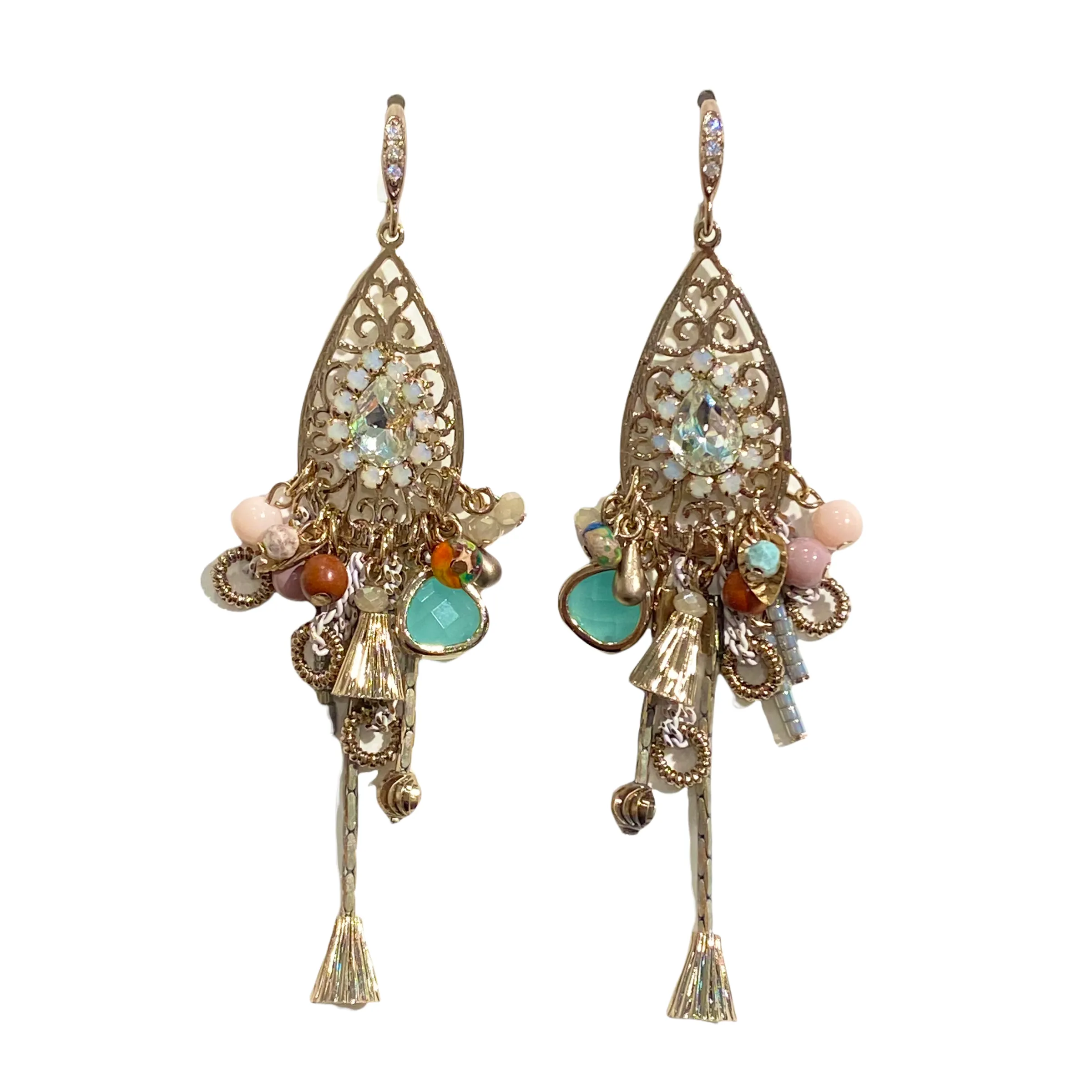 Karen Teardrop Deco Statement Earrings