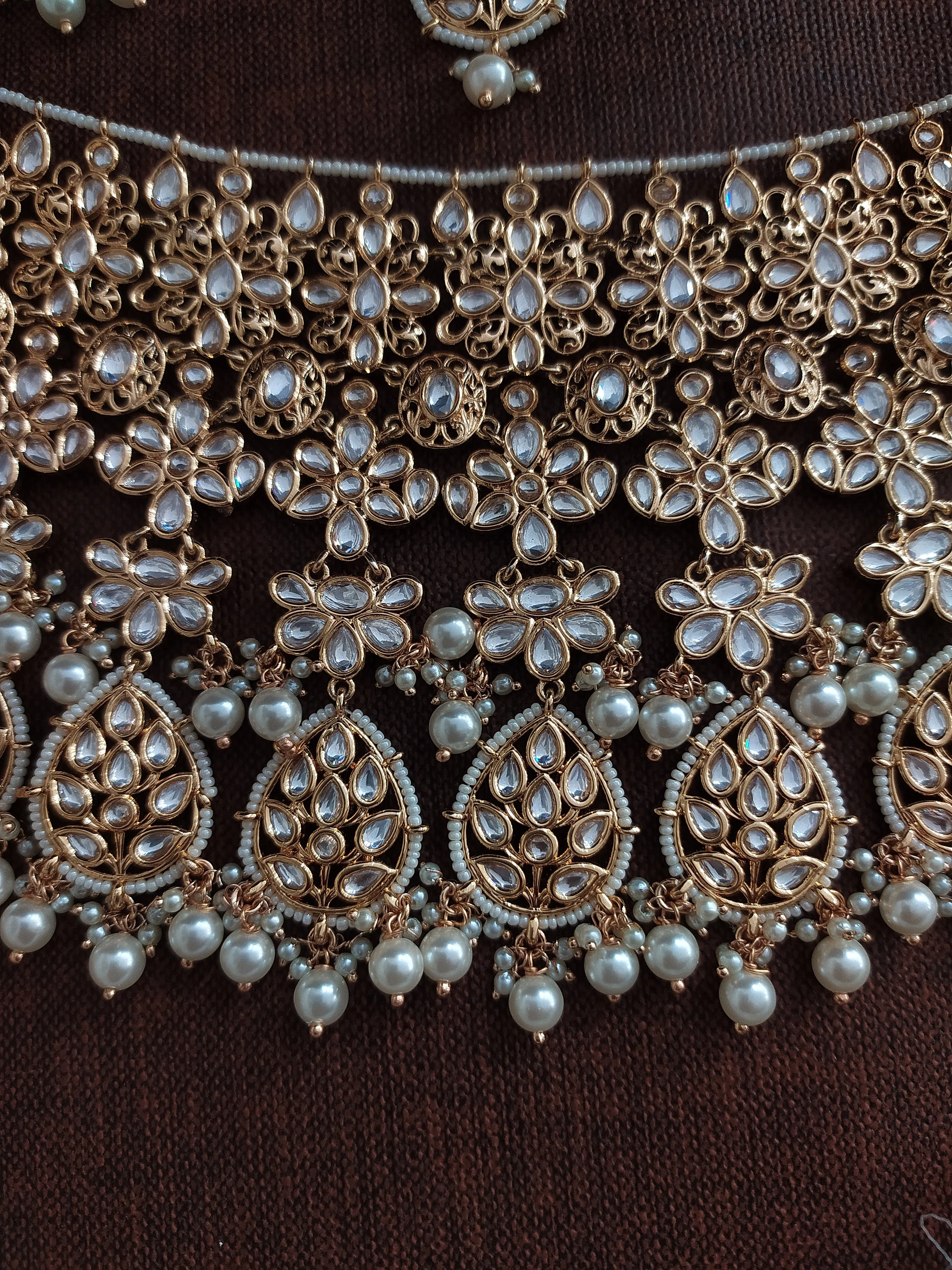 Kundan Bridal Flexible Choker Set with Kundan/Polki Stones