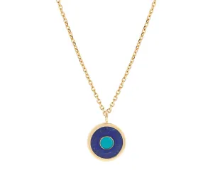 Lapis & Turquoise Eye Pendant Necklace