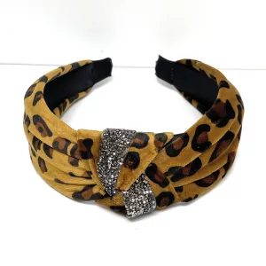 Leopard Velvet Knot Headband