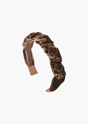 Lia Headband in Velvet -- Chocolate