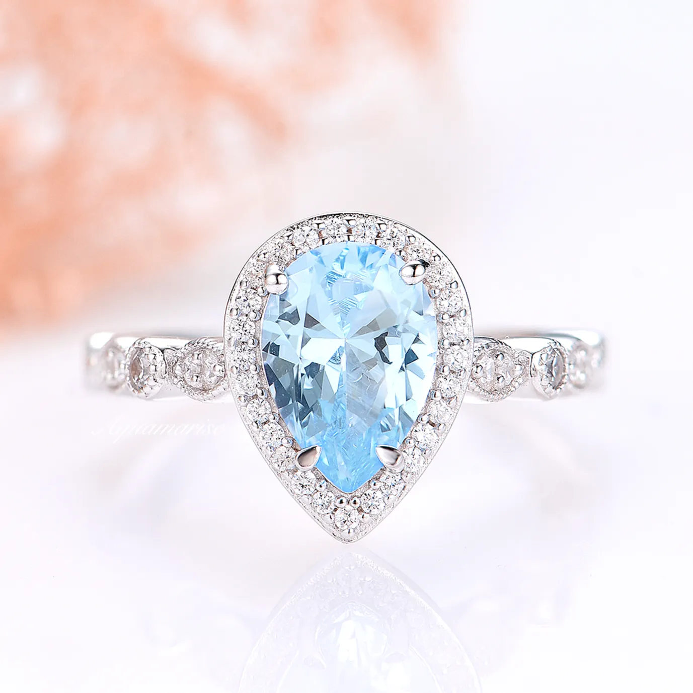 Luxe Aquamarine Ring- Sterling Silver