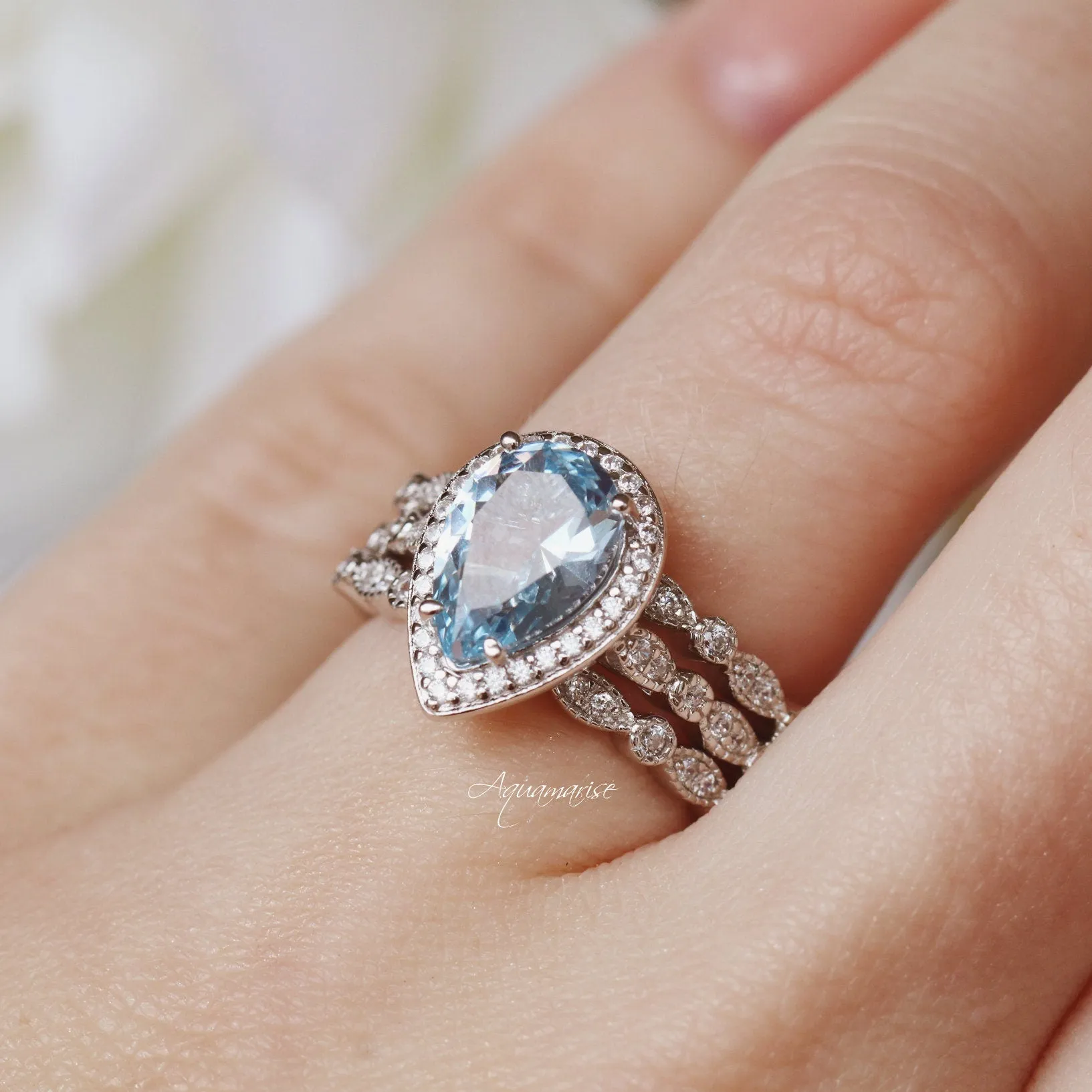 Luxe Aquamarine Ring- Sterling Silver