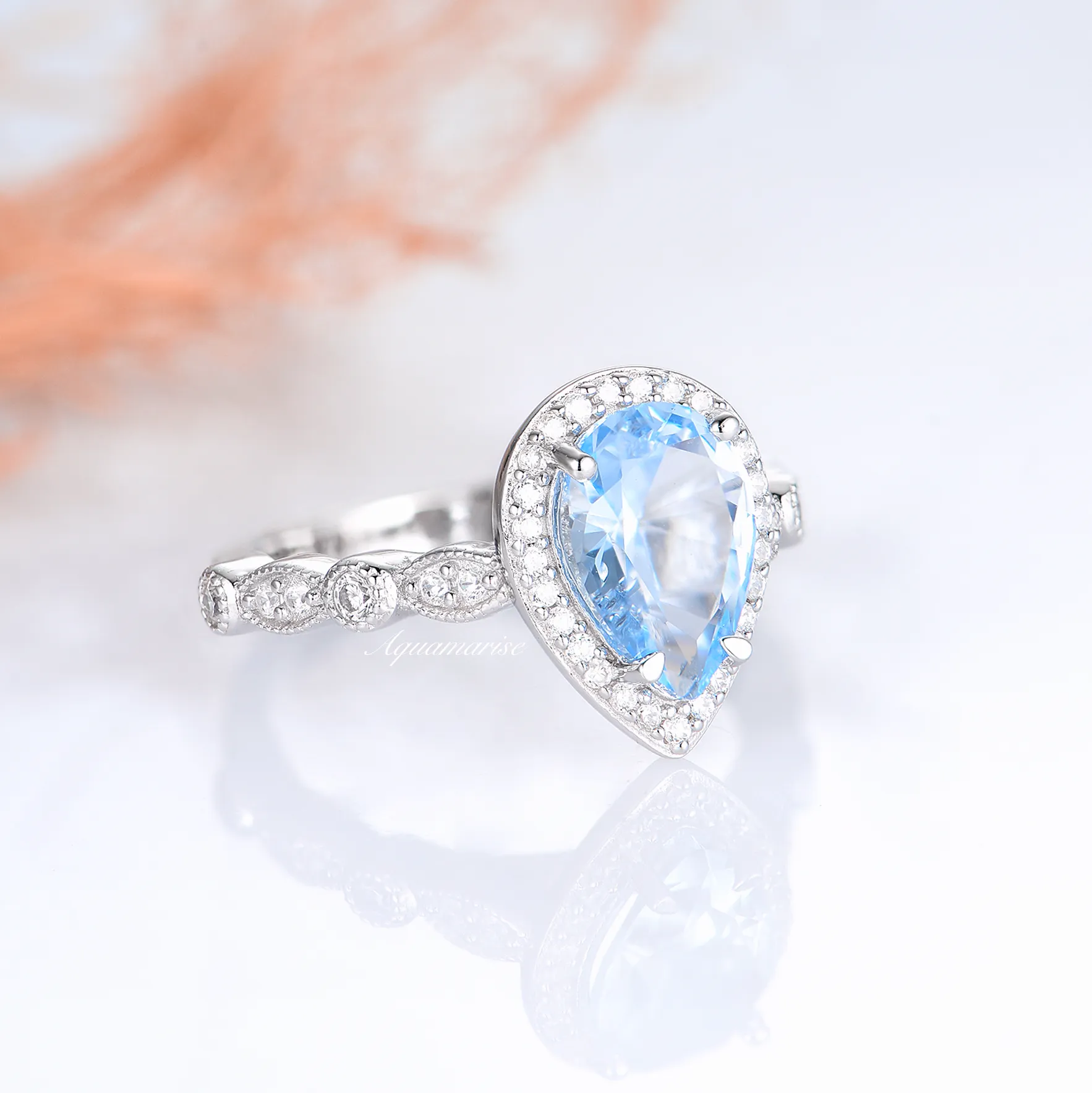 Luxe Aquamarine Ring- Sterling Silver