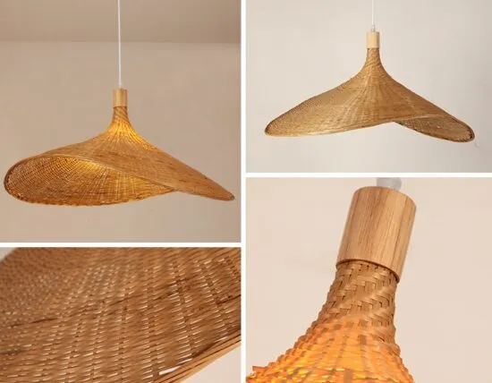 Madhada Bamboo Weave Straw Hat Pendant Lamp