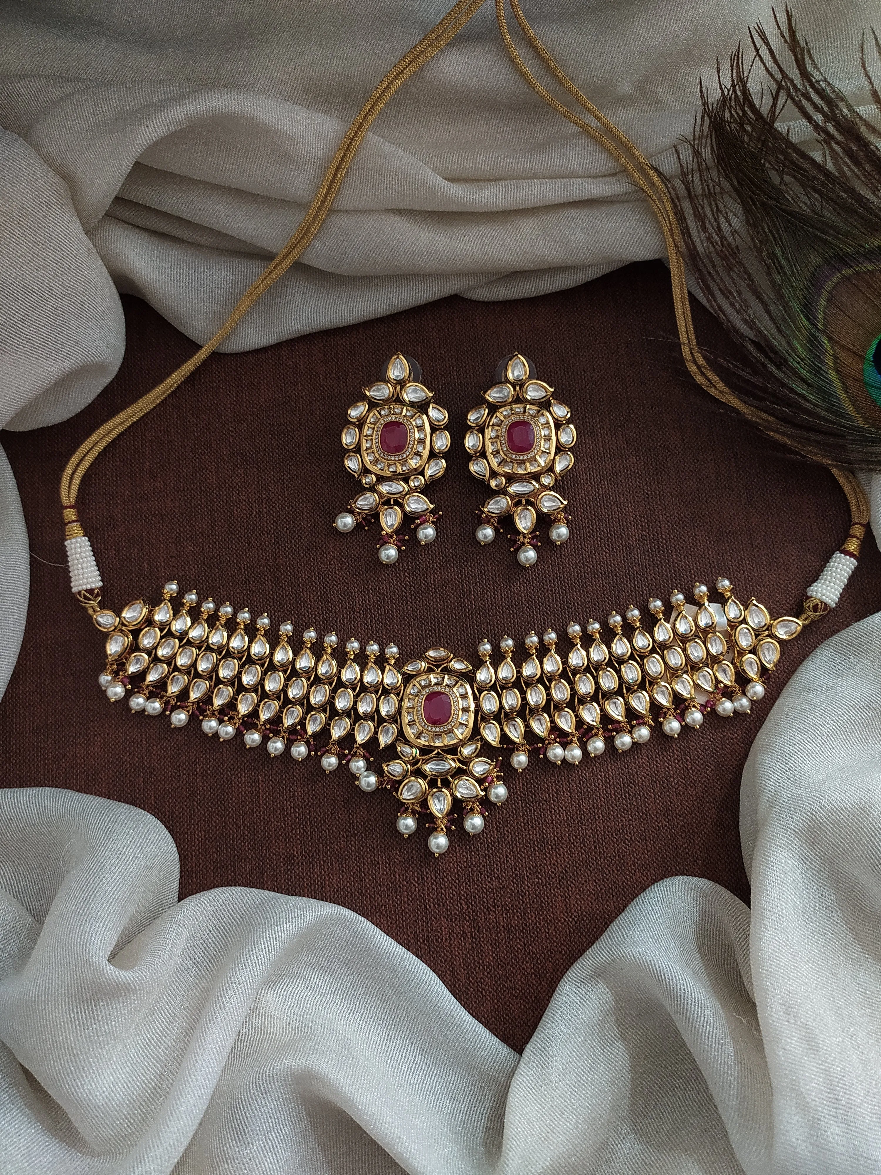 Mesmerizing South Indian Polki Kundan Choker Set