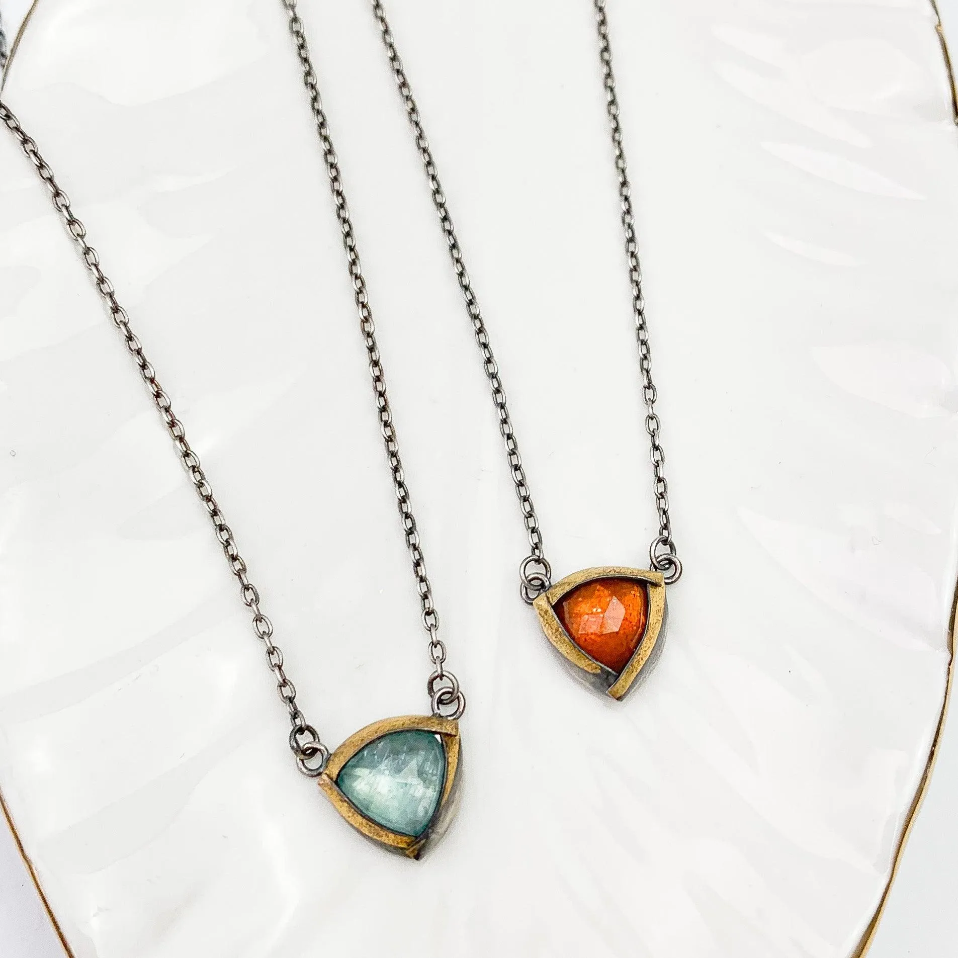 Mini Trifold Gemstone Necklaces