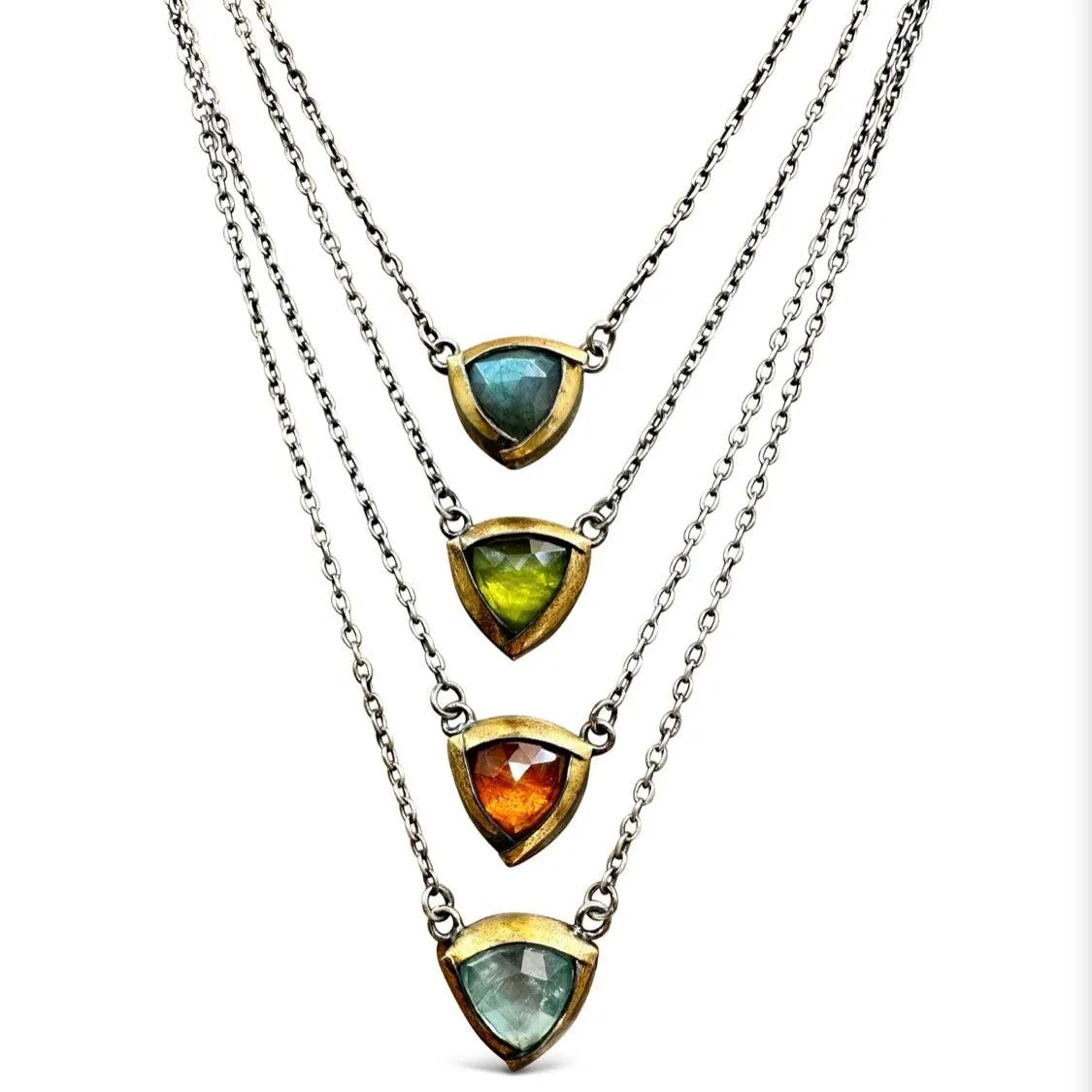 Mini Trifold Gemstone Necklaces