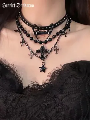 Miss Danger's Thorn Layered Leather Choker