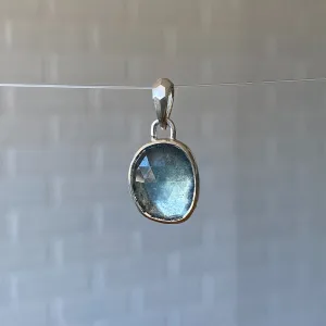 Moss Aquamarine and Silver Bijou Pendant #2