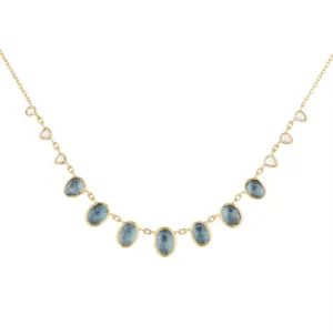 Multi Aquamarine and Diamonds Necklace