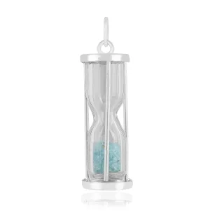 Natural Aquamarine Hourglass Pendant Necklace