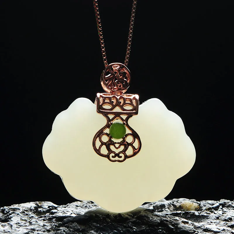 Natural Jade Pendant Nephrite Silver Pendant PT168