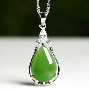 Natural Jade Pendant Nephrite Silver Pendant PT179