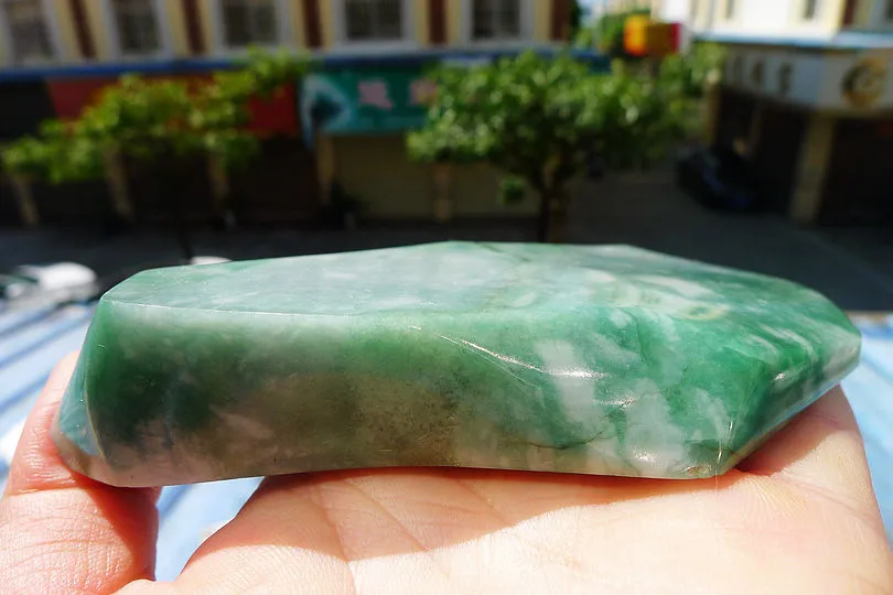 Natural Jade Rough Jadeite Raw (306g,12.9X6.5X2.4cm)