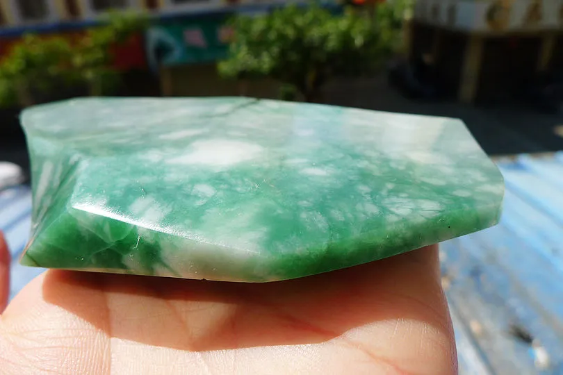 Natural Jade Rough Jadeite Raw (306g,12.9X6.5X2.4cm)