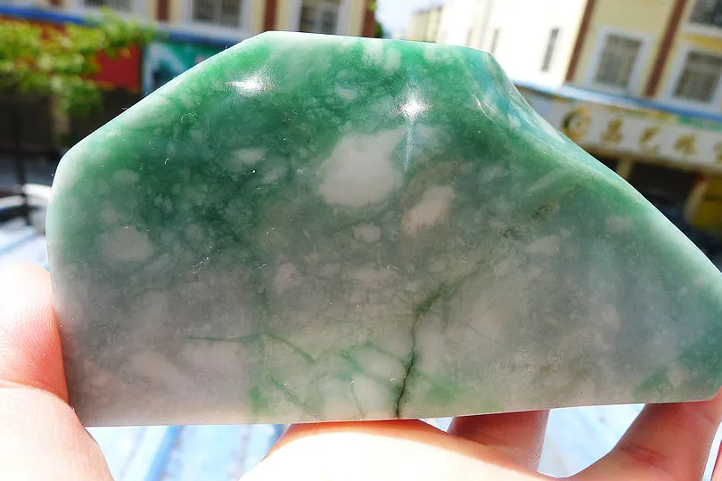 Natural Jade Rough Jadeite Raw (306g,12.9X6.5X2.4cm)