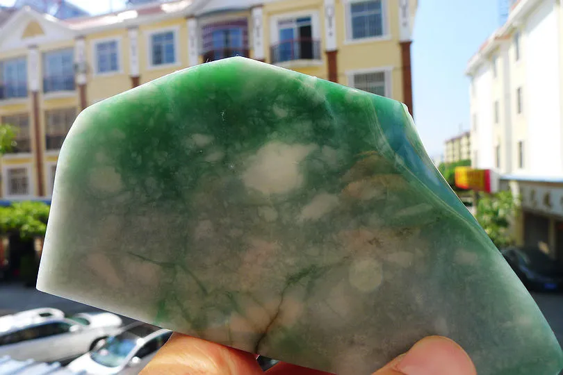 Natural Jade Rough Jadeite Raw (306g,12.9X6.5X2.4cm)